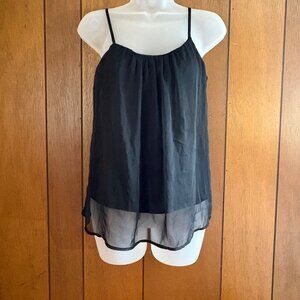 The Limited‎ Top Womens Small Black Sheer Layered Camisole Goth Dark Fairy Boho